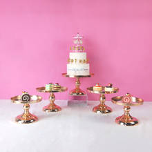 Suporte de bolo dourado cristalino, conjunto de bandeja galvanizada espelhada ouro decoração de mesa para fondant doces 2024 - compre barato