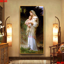 large 5D embroidery Jesus And Virgin Mary Diy full sets diamond painting Cross Stitch Religious mosaic rhinestones Decoration 2024 - buy cheap