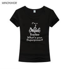 Camiseta Harajuku de I'm A Music Teacher para mujer, camiseta divertida, Tops de manga corta A la moda de verano, camisetas para mujer, camiseta para niña 2024 - compra barato