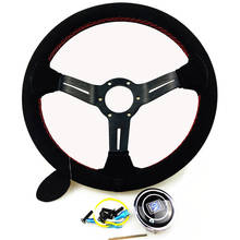 Nd modificado volante camurça couro automóvel corrida volante 330mm 2024 - compre barato