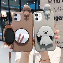 Funda de teléfono con espejo de maquillaje para Xiaomi Redmi Mi A3 A2 Lite A1 5X 6X 8 SE 9 Lite 9T Mi 10 Pro Note 10 Lite, bonito perro de peluche 2024 - compra barato