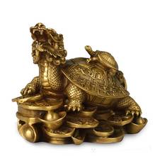 Copper Statue Pure copper son Mother Dragon turtle decoration turtle Little Turtle dragon head turtle office home decoration liv 2024 - buy cheap