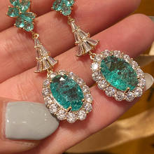 Vintage 925 sterling silver Dangle Earring Jewelry Green Gemstones Party Wedding Drop Earrings for Women Bridal Gift 2024 - buy cheap
