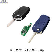 Black/Blue-2 Button Flip Folding Remote Key 433Mhz PCF7946 Chip Fit For Fiat 500 Panda Idea Punto Stilo Ducato With Uncut Blade 2024 - buy cheap