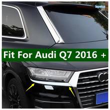 Chrome Rear Tail Trunk Door Window Outside Decoration Stripe Front Face Head Lights Cover Trim Fit For Audi Q7 2016 - 2019 ABS 2024 - buy cheap