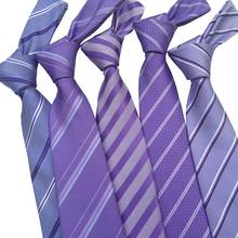 Laço roxo marca cravate 2019 novo listrado pescoço laços para homens laço de casamento 8cm largura dos homens gravata festa gravatas mans acessórios 2024 - compre barato