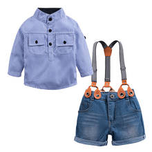 Summer Children Boy Baby Clothes Sets Gentleman 2Pcs Suits Wedding Party Kids Infant Toddler T-shirt+jeans Shorts Pants Clothing 2024 - buy cheap