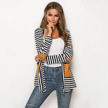Midi Long Cardigan Women Elegant Ladies Loose Stripe Knitted Oversize Sweaters Fashion Coat 2021 Spring And Autumn 2024 - compre barato