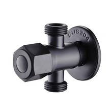 Grifos de válvula de llenado de ángulo de baño, mezclador de agua fría y caliente de cocina de acero inoxidable, negro 304, accesorios estándar G1/2, roscado 2024 - compra barato