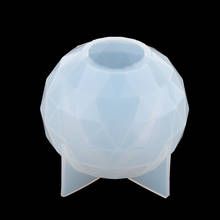 Molde esfera de silicone facetado, esfera redonda, forma de silicone para ornamento de fundição de resina faça você mesmo 2024 - compre barato