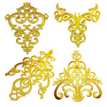 Iron On Appliques Gold Embroidered Patches Party Decoration Vintage Metallic Cosplay Costumes Flower Diy Trims 2024 - buy cheap