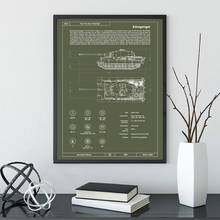 Panzer Tiger I WWII Poster Tank Blueprint Print German Military Tank Patent Wall Picture Soldier Wall Art Canvas Painting Decor 2024 - buy cheap