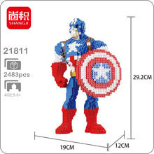 Marvel Avengers Captain America Hero DIY 3D Model Diamond Mini Building Small Blocks Brick Toy for Children no Box 2024 - buy cheap