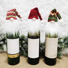 Рождество Безликий куклы бутылки вина крышки Land Бог Санта Клаус бокал для шампанского футляр для бутылки вина подарочный пакет украшения 2024 - купить недорого