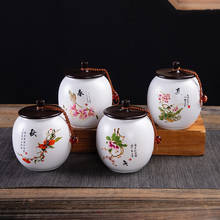 Recipiente de chá de porcelana branca, pote de folhas de chá puer, chá verde selado, jarra de armazenamento primavera verão outono inverno, artesanato de cerâmica estilo chinês 2024 - compre barato