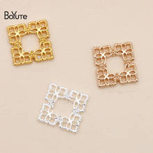 BoYuTe (100 Pieces/Lot) 15*15MM Metal Alloy Hollow Square Hand Made Materials DIY Hair Jewelry Accessories 2024 - buy cheap
