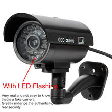 Cámara de seguridad falsa, videovigilancia CCTV falsa, impermeable, para interior y exterior, cámara nocturna con LED rojo intermitente 2024 - compra barato