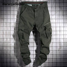 Мужские брюки в стиле оснастки NaranjaSabor, весна 2020, высококачественные потертые хлопковые брюки с несколькими карманами, Мужская брендовая одежда N645 2024 - купить недорого