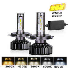 H7 LED H4 ZES 20000LM 80W Canbus H11 H8 H1 9005 HB3 9006 HB4 LED HB3 LED Headlight Bulb Led for Car Lights 6000K 12V 2024 - buy cheap