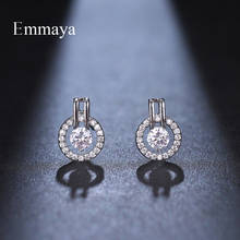 Emmaya New Arrival Two Circular Appearance Tiny Earring With Cubic Zircon For Female Delicate Jewelry Dinner Fashion Ornament 2024 - buy cheap