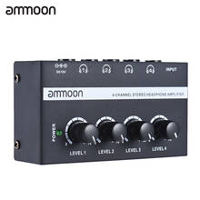 Ammoon ha400 ultra-compacto 4 canais mini amplificador de fone de ouvido estéreo de áudio com adaptador de energia instrumento musical acessórios 2024 - compre barato
