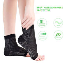1 pair anti fatigue compression foot sleeve Ankle Support Running Cycle Basketball Sports Socks Outdoor Men Ankle Brace Sock 2024 - buy cheap