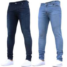 Модные мужские узкие джинсы на осень и зиму, Джинсовые леггинсы, длинные брюки, новые модные джинсовые брюки-карандаш, узкие джинсы 2024 - купить недорого