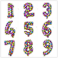 16 inches 0-9 Colorful Wave Point Number Foil Balloons Birthday Party Digital Balloon Wedding Christmas Decoration 2024 - buy cheap
