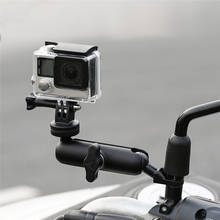 Suporte de câmera de bicicleta para motocicleta, guidão, montagem de espelho, parafuso 1/4, gopro slr mirco, acessório de câmera de movimento 2024 - compre barato