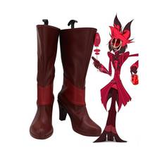 Hazbin Hotel Alastor Cosplay Boots High Heel Leather Shoes Alastor Red Boots Custom Made 2024 - buy cheap