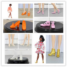 5 пар оригинальных кукольных туфель принцессы для 1/6 кукол; Модные женские кукольные ботинки; Повседневная обувь на высоком каблуке; Аксессуары для кукол 2024 - купить недорого