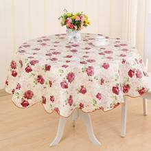 Round Table Cloth Plastic Waterproof Oilproof Table Cover Floral Printed Lace Edge Anti Coffee Tea Simple Printing Tablecloth 2024 - buy cheap