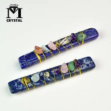 Seven Chakra Healing Rough Crystals Stones Copper Wrapped Raw lapis lazuli Stick Wand Yoga Meditation Spiritual Reiki 2024 - buy cheap