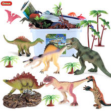 Oenux 52 шт./компл. игрушка-динозавр T-Rex Pterodactyl Stegosaurus модели Юрского периода животных экшн-фигурки детский подарок на день рождения с коробкой 2024 - купить недорого