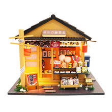 Cabina ensamblada DIY de madera, hermoso modelo de tienda de comestibles de estilo japonés, Mini casa de muñecas, decoración artesanal, regalo de Navidad 2024 - compra barato