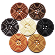 10PCs/Lot 7 Colors 30mm Big Round Spiral Wooden Buttons Large 4 Holes Sewing Scrapbooking Crafts Clothes Handmade Wood Button 2024 - buy cheap