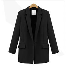 Jaqueta feminina 2021 outono nova moda feminina magro manga longa preto pequeno terno senhoras manga longa blazer feminino 2024 - compre barato