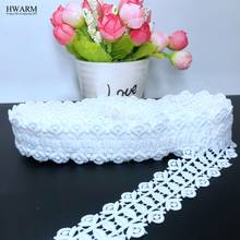 HWARM 20yard 3.8cm african lace fabric Palisade flowers arc wedding lace barcode DIY children's clothing accessories ribbon trim 2024 - buy cheap