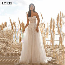 LORIE-Vestidos De Novia De encaje con cuello corazón, con perlas De cuentas, tren, bohemio 2024 - compra barato