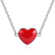 Collar con colgante en forma de corazón rojo para mujer, joyería creativa para fiesta de boda, regalos románticos de San Valentín 2024 - compra barato