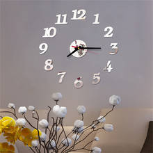 Wall Clock Metal Quartz Watch Clocks 3d Diy Home Decoration Acrylic Mirror Stickers Modern Needle 2024 - buy cheap