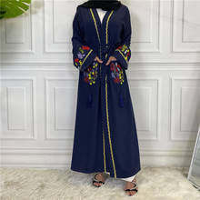 Арабское мусульманское платье абайя из Дубая, женское платье с вышитыми блестками, турецкое малазийский хиджаб, платье Musulmane Caftan, мусульманская одежда 2024 - купить недорого