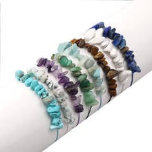 Multi-color Chip Bracelet Handwax Rope Woven Irregular Natural Stone Cord Handmade Different Mixed Jewelry 2024 - buy cheap