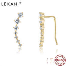 LEKANI-pendientes de plata de ley S925 para mujer, aretes de Clip de circonia cúbica brillante Simple, Clips para las orejas de Color dorado, joyería fina de plata 2024 - compra barato