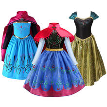 Frozen 2-vestidos de princesa Anna y Elsa para niñas, disfraz de Halloween, vestido largo para Carnaval, vestido de boda, Cosplay 2024 - compra barato