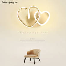 Modern creative simple heart-shaped led wall lamp warm and romantic bedroom bedside lamp Nordic children's room LED wall lamp 2024 - buy cheap