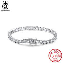 ORSA JEWELS 925 Sterling Silver Tennis Bracelet for Women 4mm Cubic Zircon Bracelet Sparkling Bracelet Fine Jewelry SB95 2024 - buy cheap
