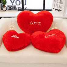 Cojín de felpa con forma de corazón para decoración del hogar, muñeco de peluche relleno, regalo para sofá, coche, boda 2024 - compra barato