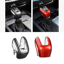 Car Automatic Real Carbon Fiber Speed Gear Shift Knob Head Cover Cap Sticker Trim For Volvo XC60 XC90 S60 V60 S90 V90 S80L V40 2024 - buy cheap