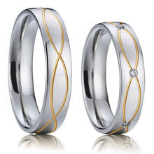 Anel de casamento amor de dia dos namorados 316l, aço inoxidável, joias de sua e seu aniversário, anel de casamento para casal 2024 - compre barato